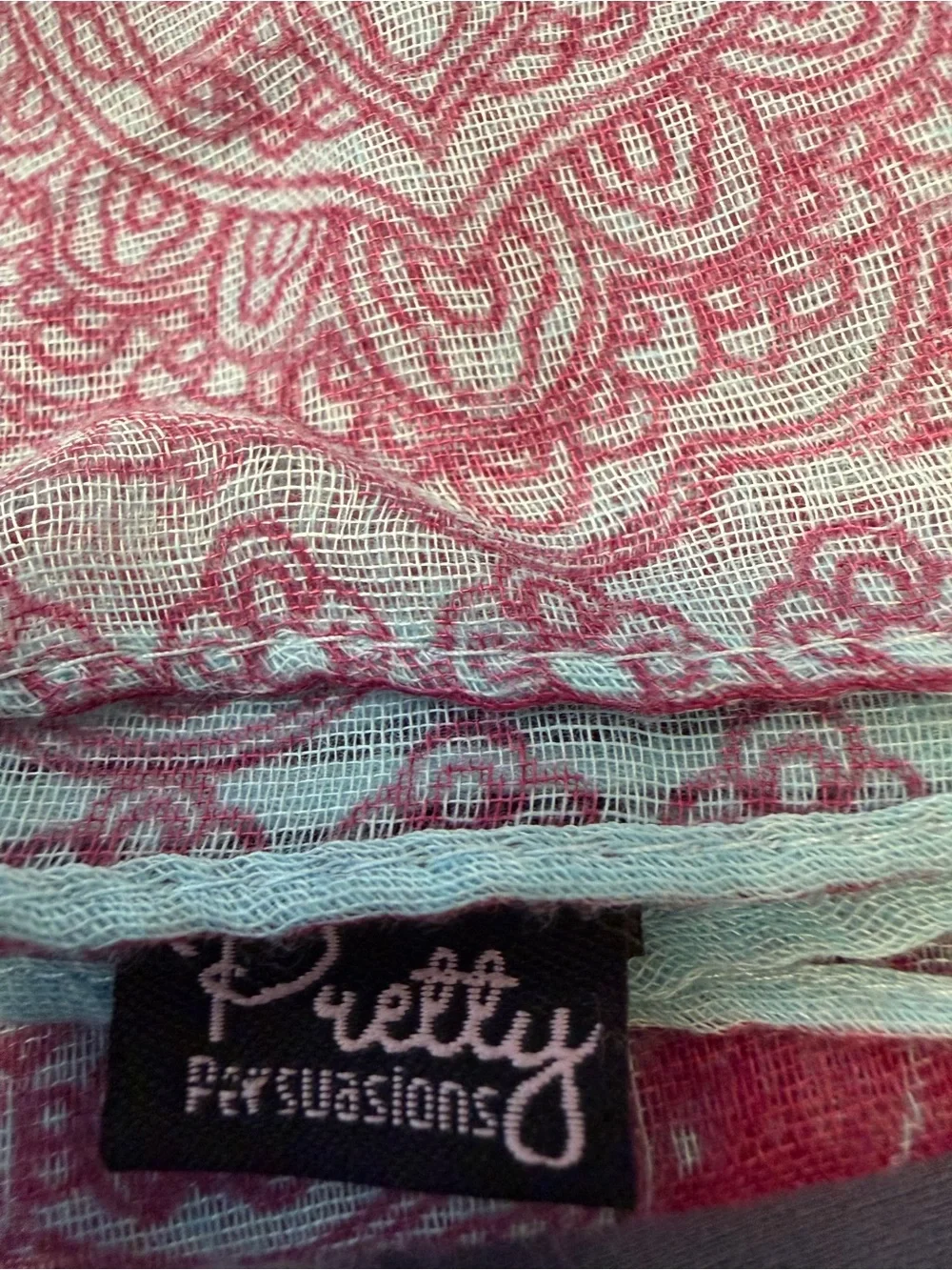 Boho Paisley 100% Viscose Scarf Wrap Shawl Burgundy Blue 76x39
